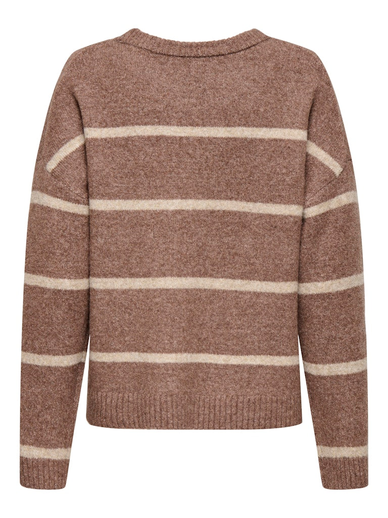 ONLY - Pulover bezhe dhe kafe me vija