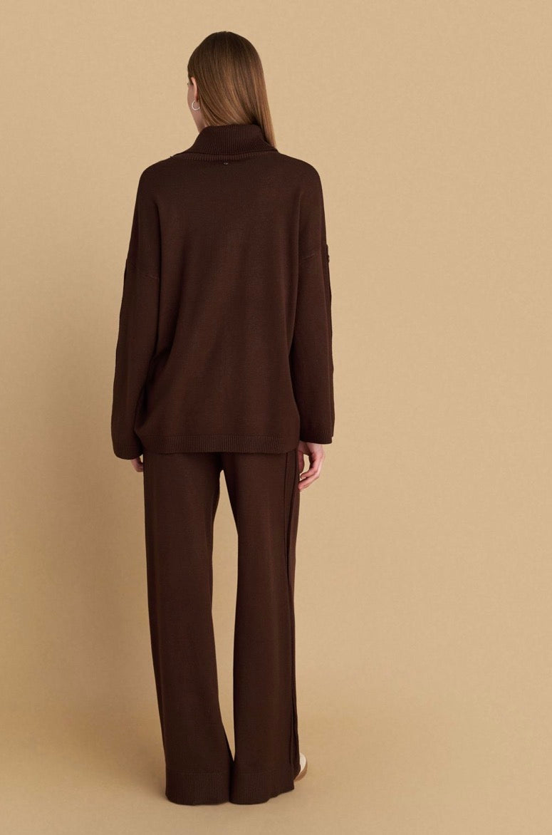 attrattivo - Set deve pulover dhe pantallona ne ngjyren bezhe dhe kafe