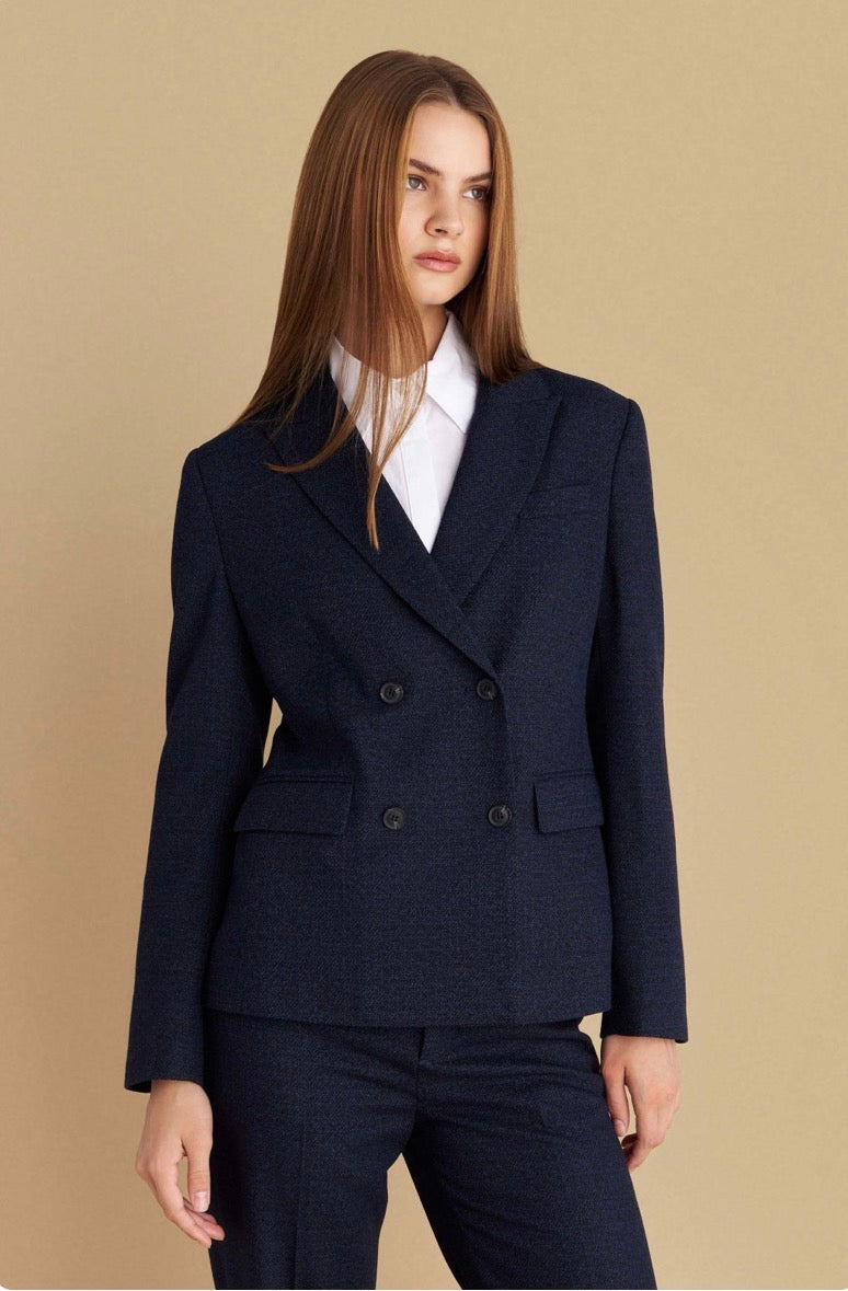 attrattivo - Kostum stofi blu xhakete dhe pantallona ne prerje te drejte