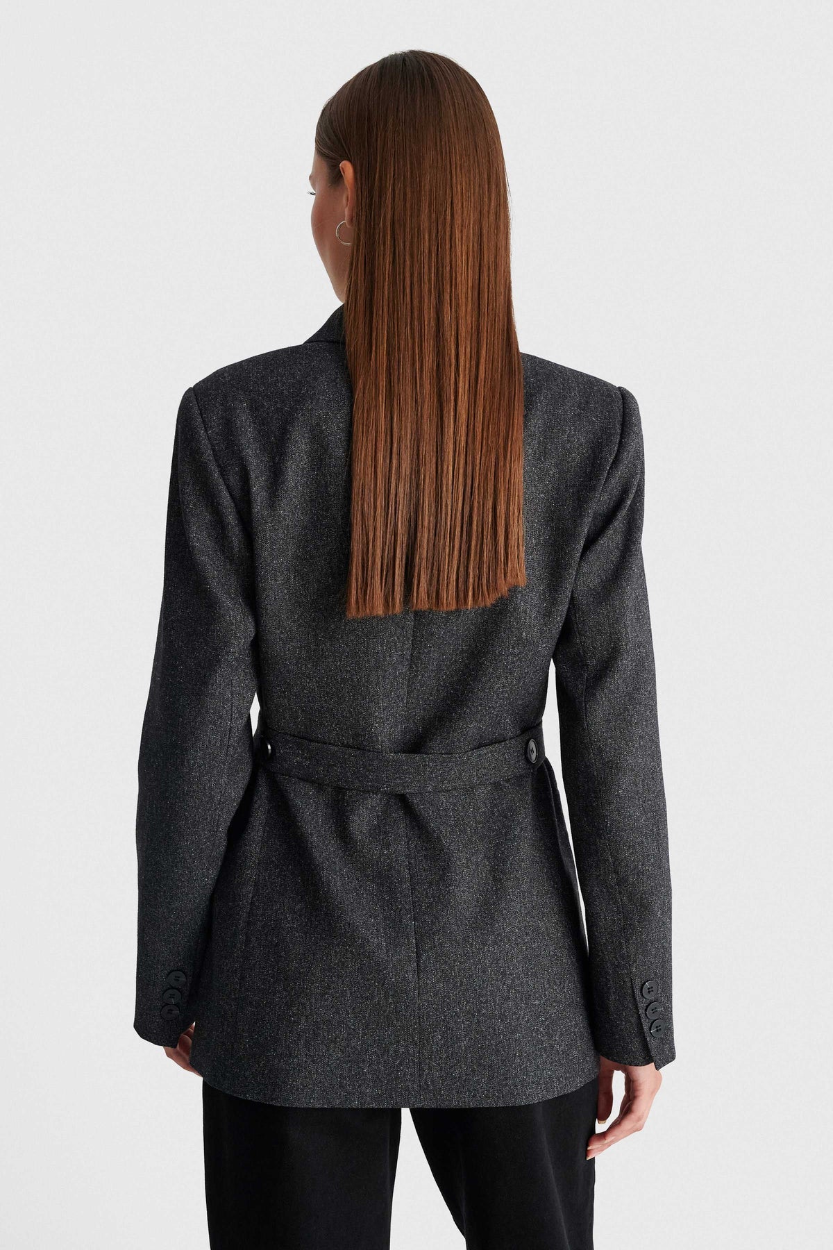 ALE - Xhakete gri stil oversize me rrip ne bel