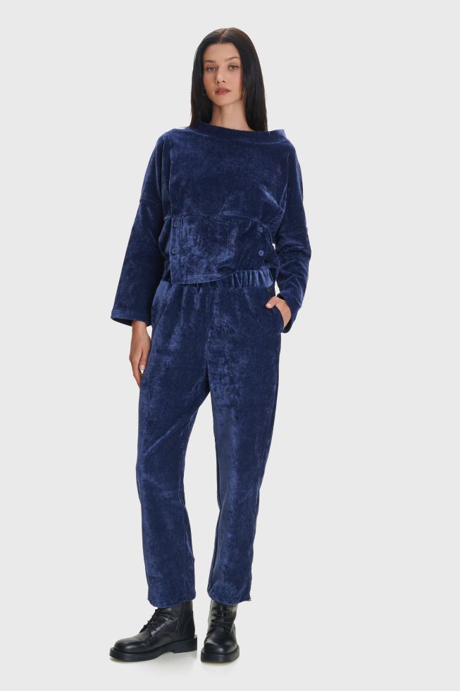 ALE - Pantallona blu velvet