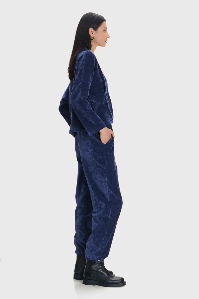 ALE - Pantallona blu velvet