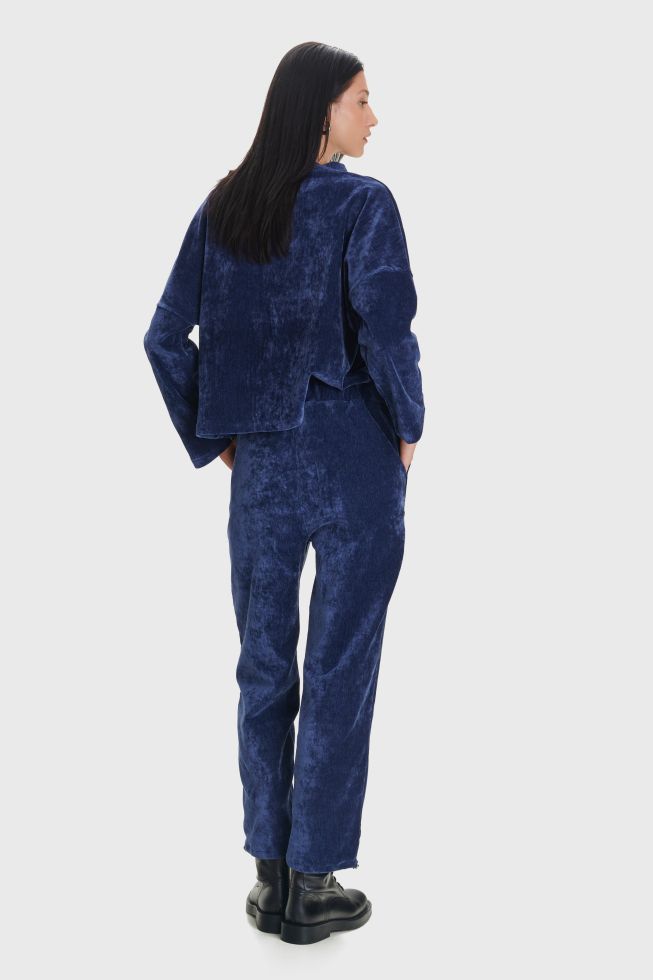 ALE - Pantallona blu velvet