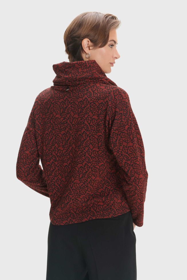 ALE - Bluze e kuqe me motive gjethesh.