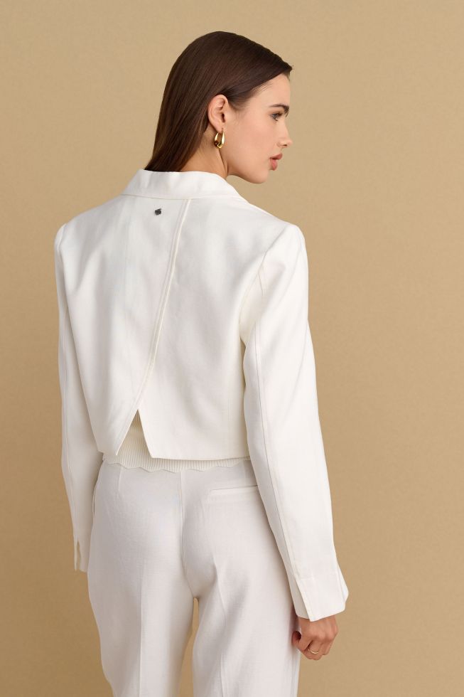 attrattivo - Xhakete lino e bardhe e shkurter