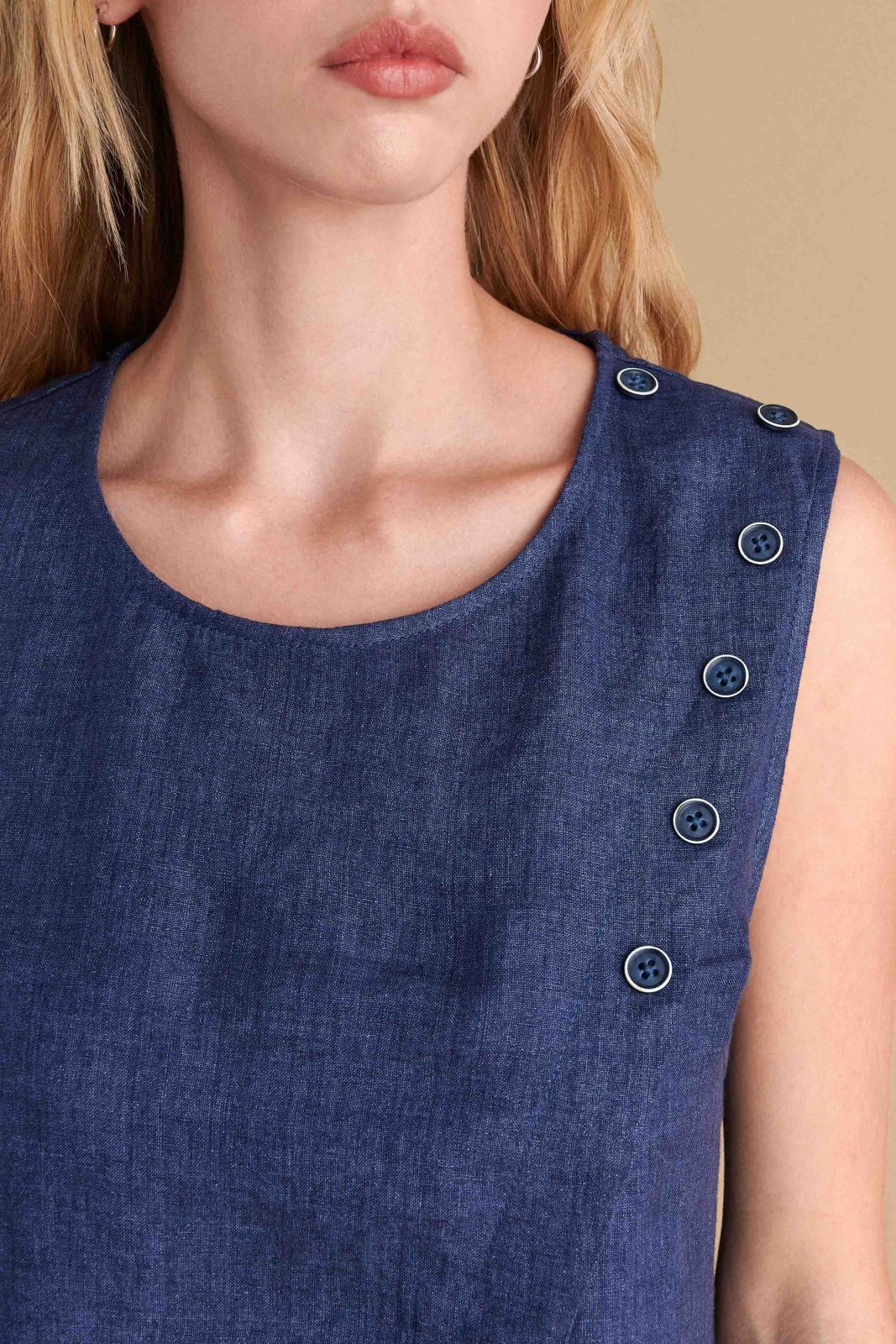 attrattivo - Set bluze dhe pantallona lino kafe dhe blu
