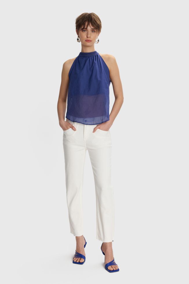 ALE - Bluze blu dhe e bardhe pa menge