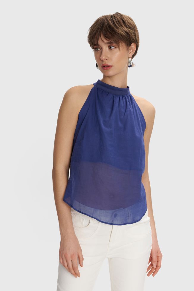 ALE - Bluze blu dhe e bardhe pa menge