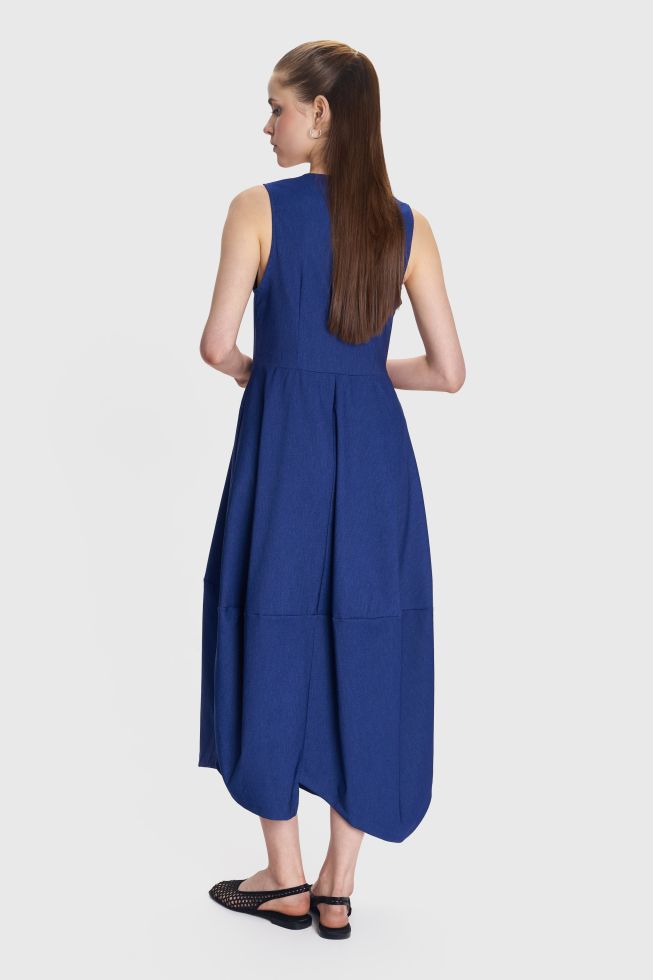 ALE - Fustan blu me zinxhir me efekt xhins