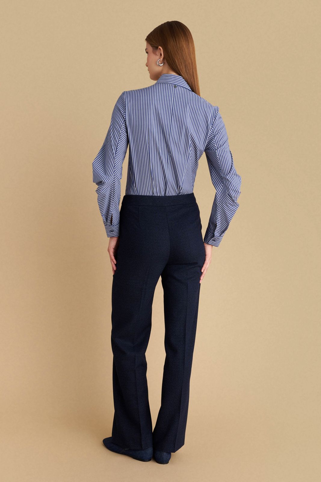 attrativo - Pantallona stofi blu me prerje te drejte.