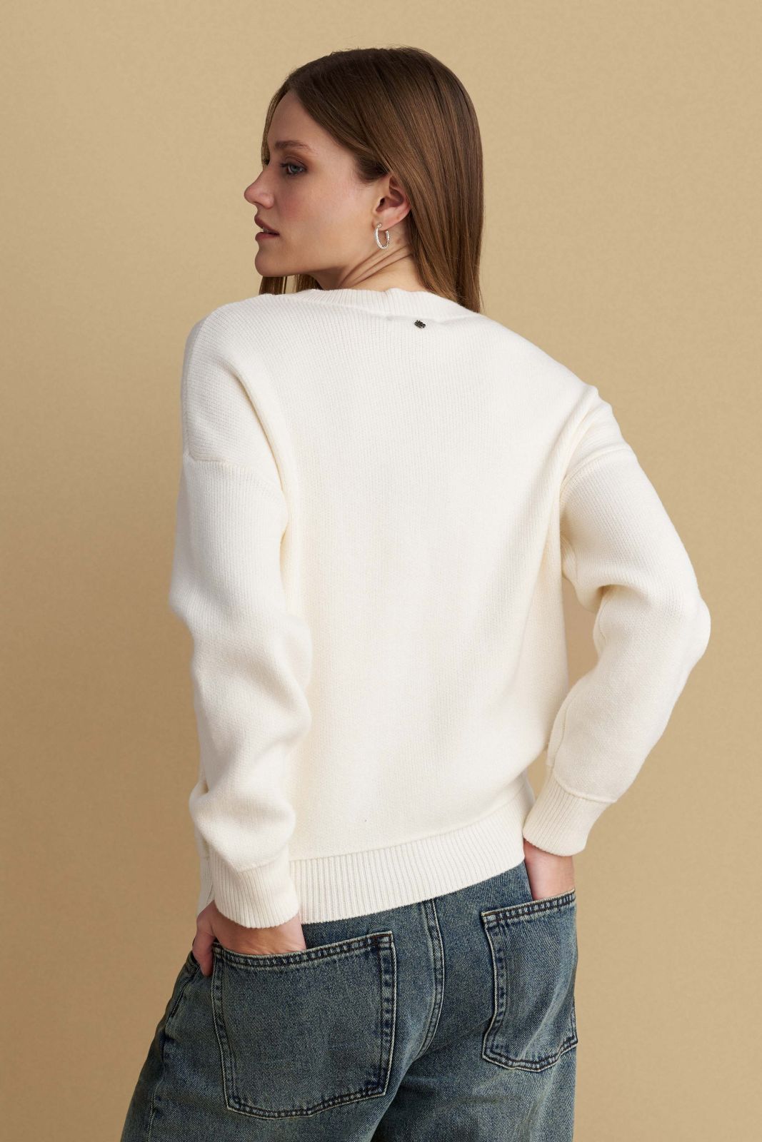 attrattivo - Pulover bezhe me motive