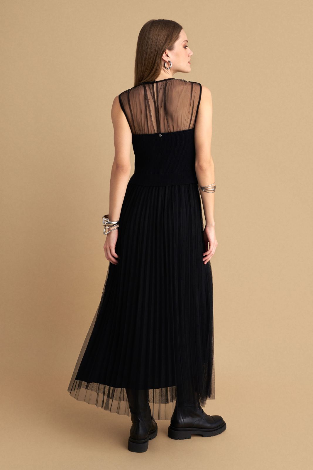 attrattivo - Fustan i zi i gjate me tyl