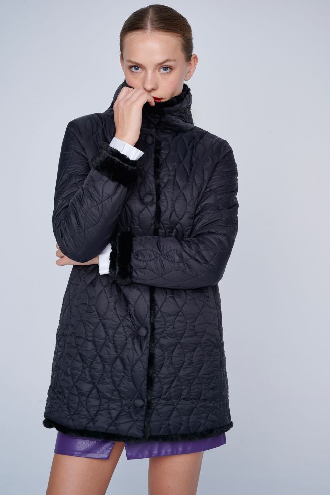 ALE - Xhup pellush jeshil dhe i zi double-wear