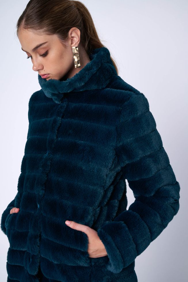 ALE - Xhup pellush jeshil dhe i zi double-wear
