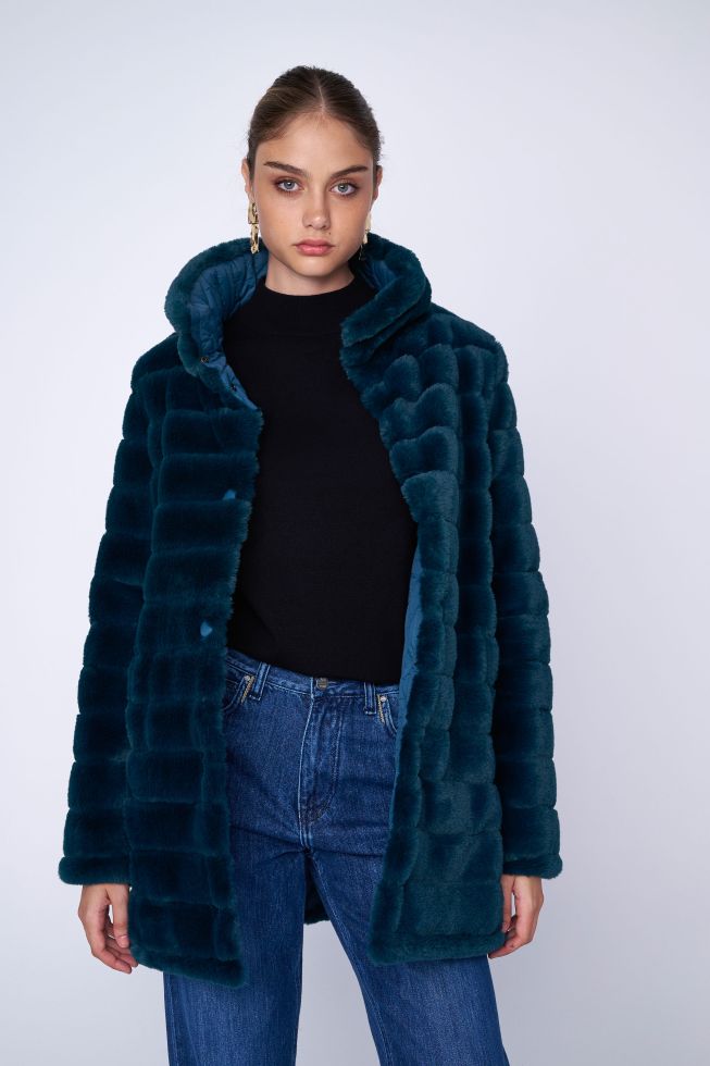 ALE - Xhup pellush jeshil dhe i zi double-wear