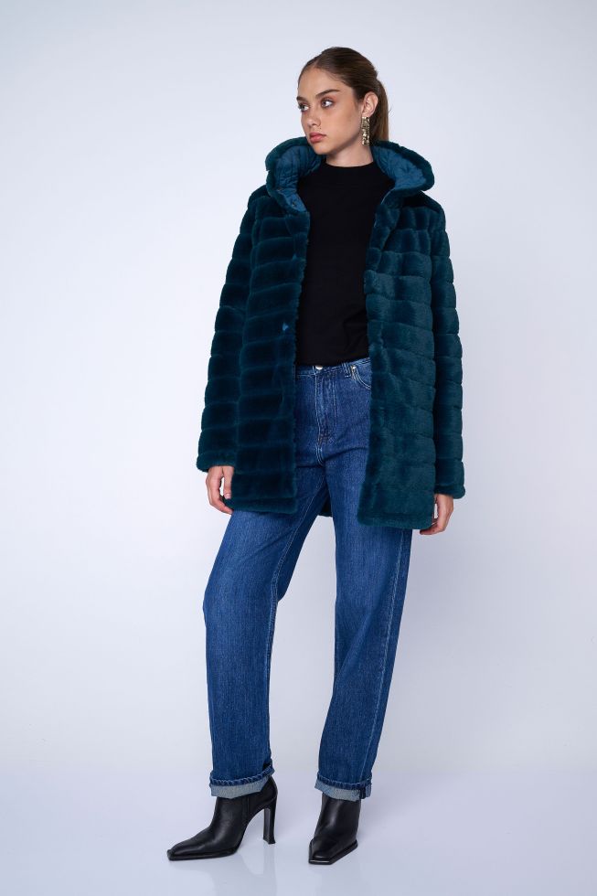 ALE - Xhup pellush jeshil dhe i zi double-wear