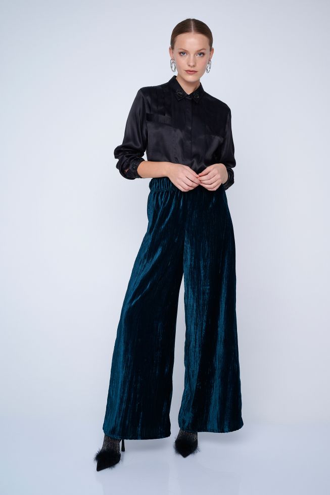 ALE - Pantallon jeshil velvet