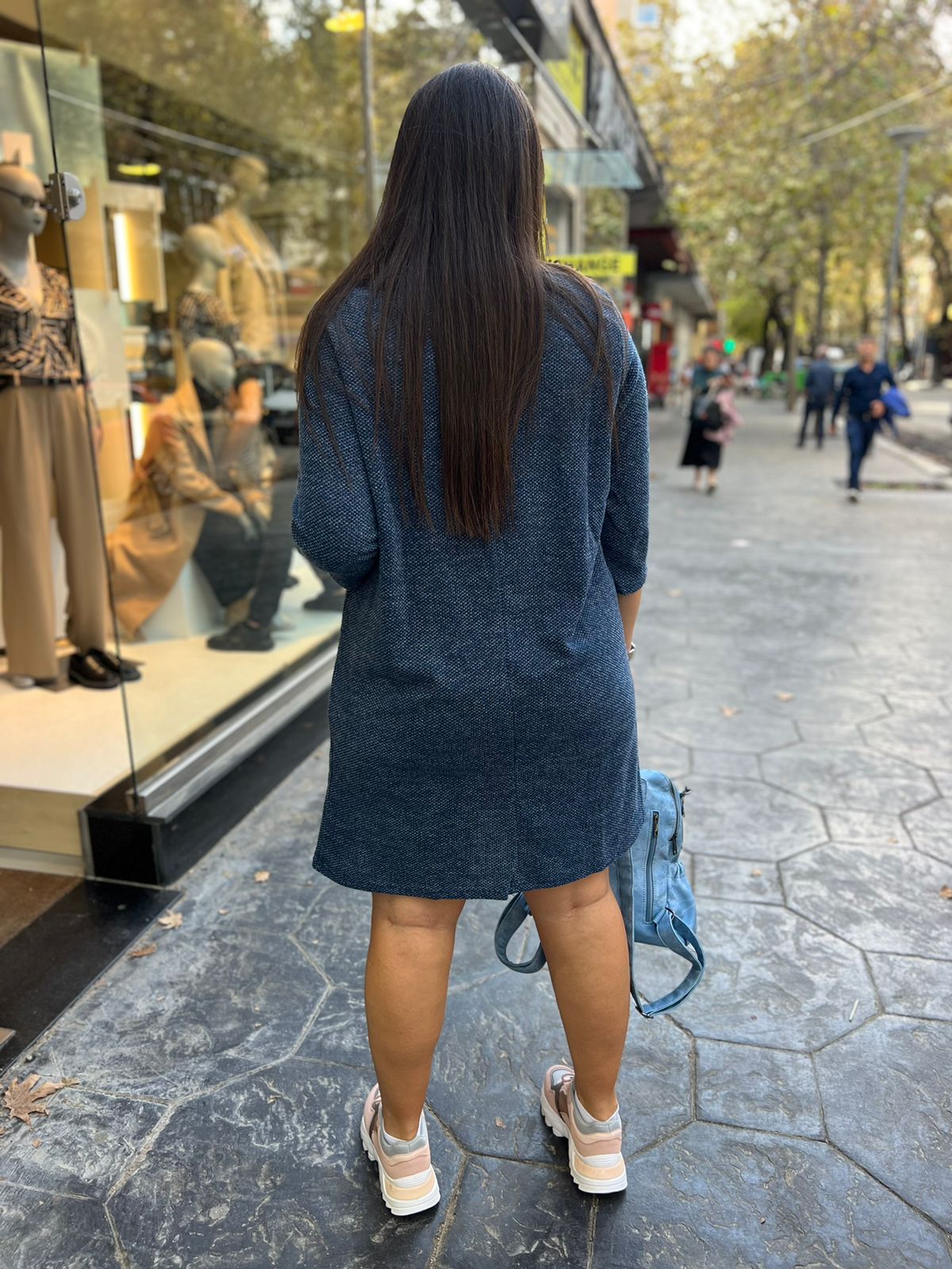 ONLY CARMAKOMA (big size) - Fustan blu i lirshem