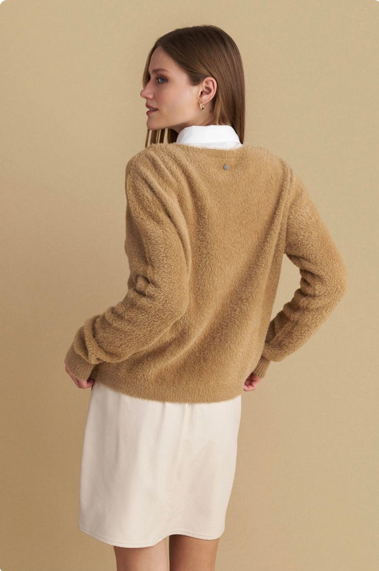 attrattivo - Pulover kafe me jake dekorative