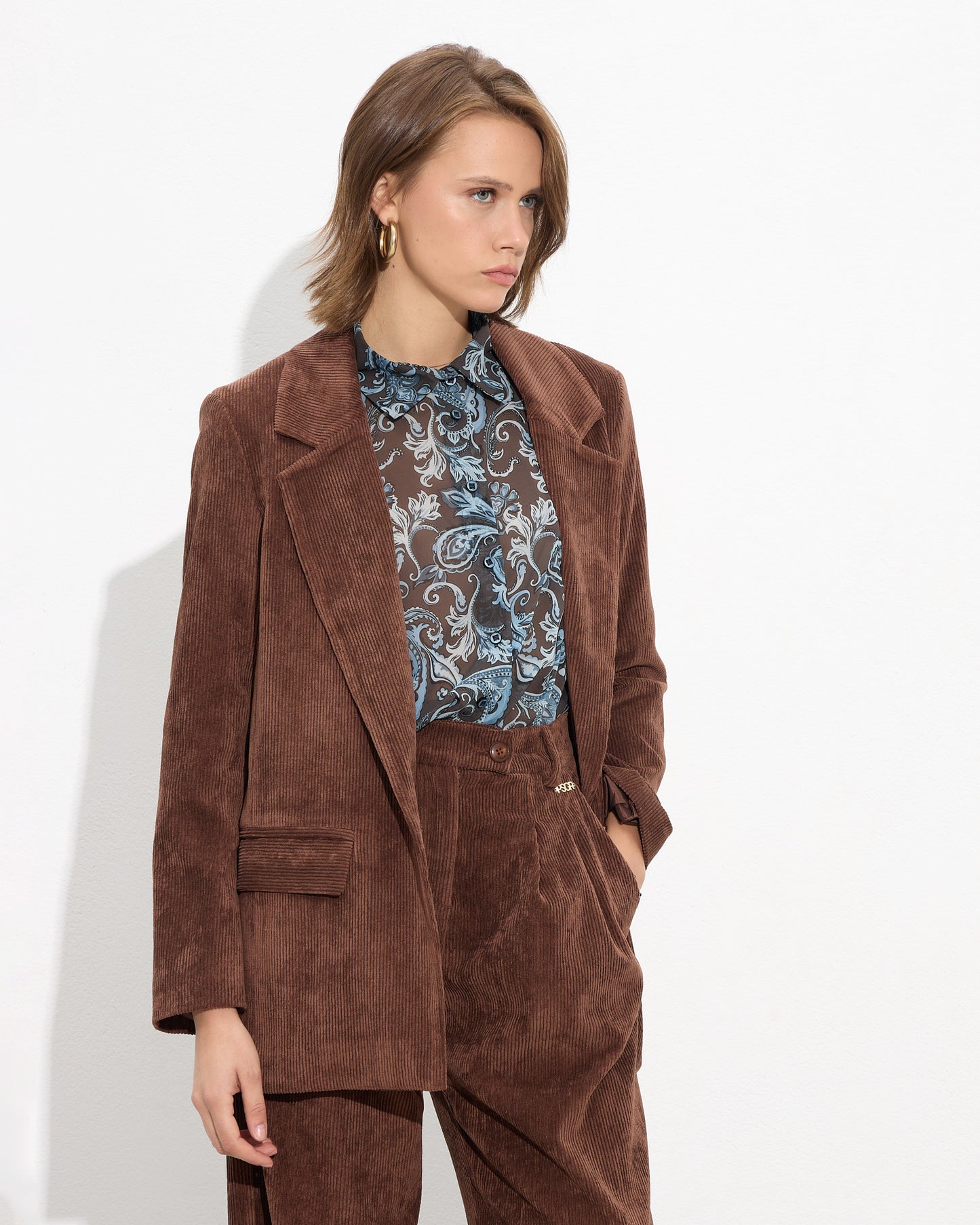 Passager - Xhakete kadife kafe dhe blu