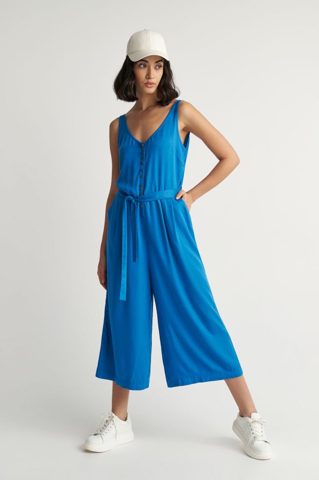attrattivo - Jumpsuit me lidhje ne mes vishnje ,i zi dhe blu