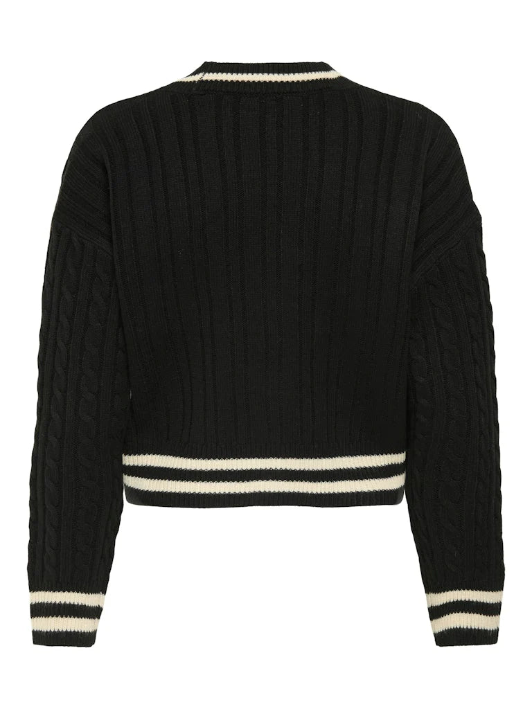 ONLY - Triko e bardhe dhe e zeze me detaje