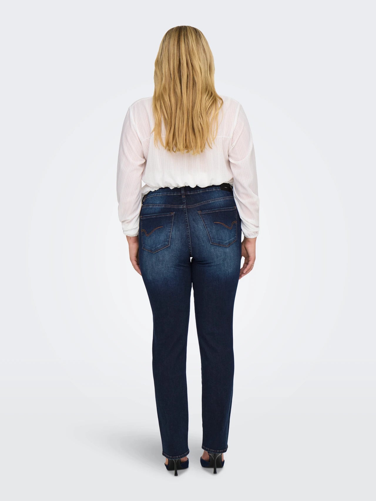 ONLY CARMAKOMA (big size) - Pantallona xhins blu e erret