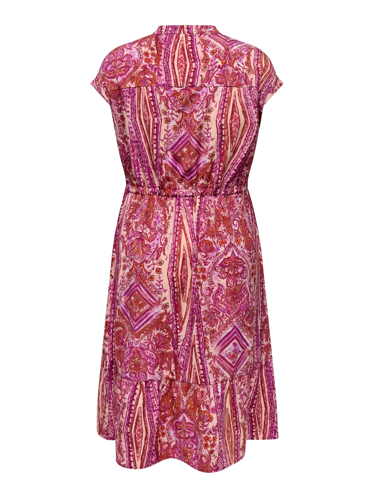 ONLY CARMAKOMA (big size) - Fustan roze me dizajne