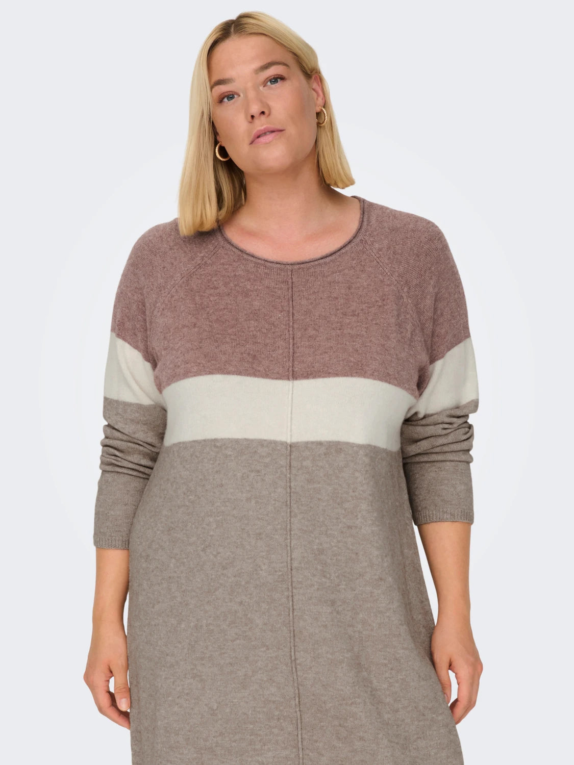 ONLY CARMAKOMA (big size) - Fustan deve i lirshem bezhe