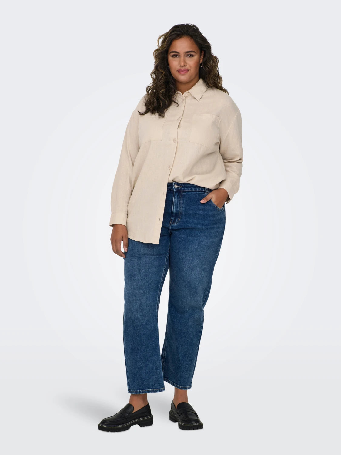 ONLY CARMAKOMA (big size) - Pantallona blu xhins