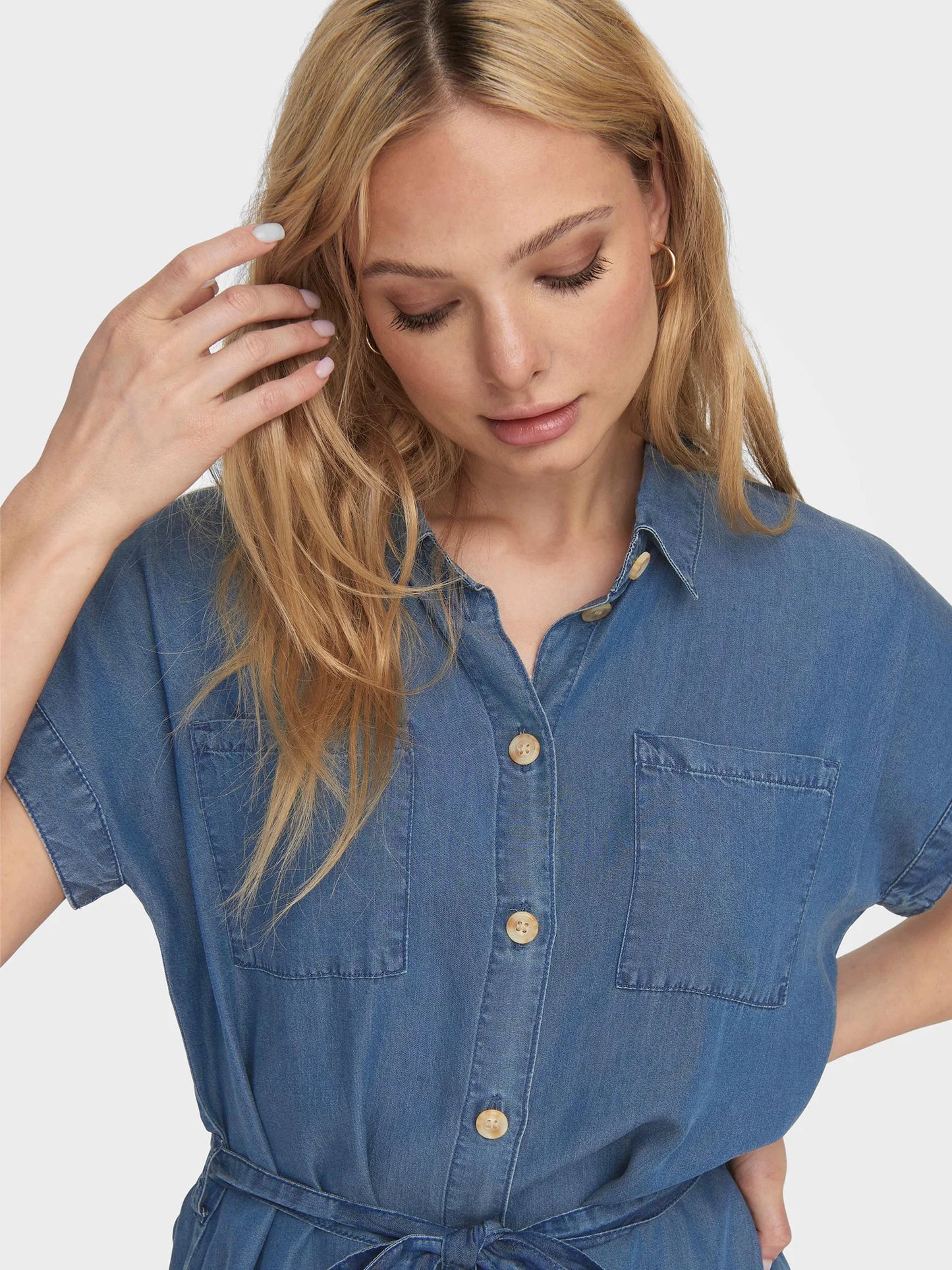 ONLY - Fustan veror i shkurter xhins blu