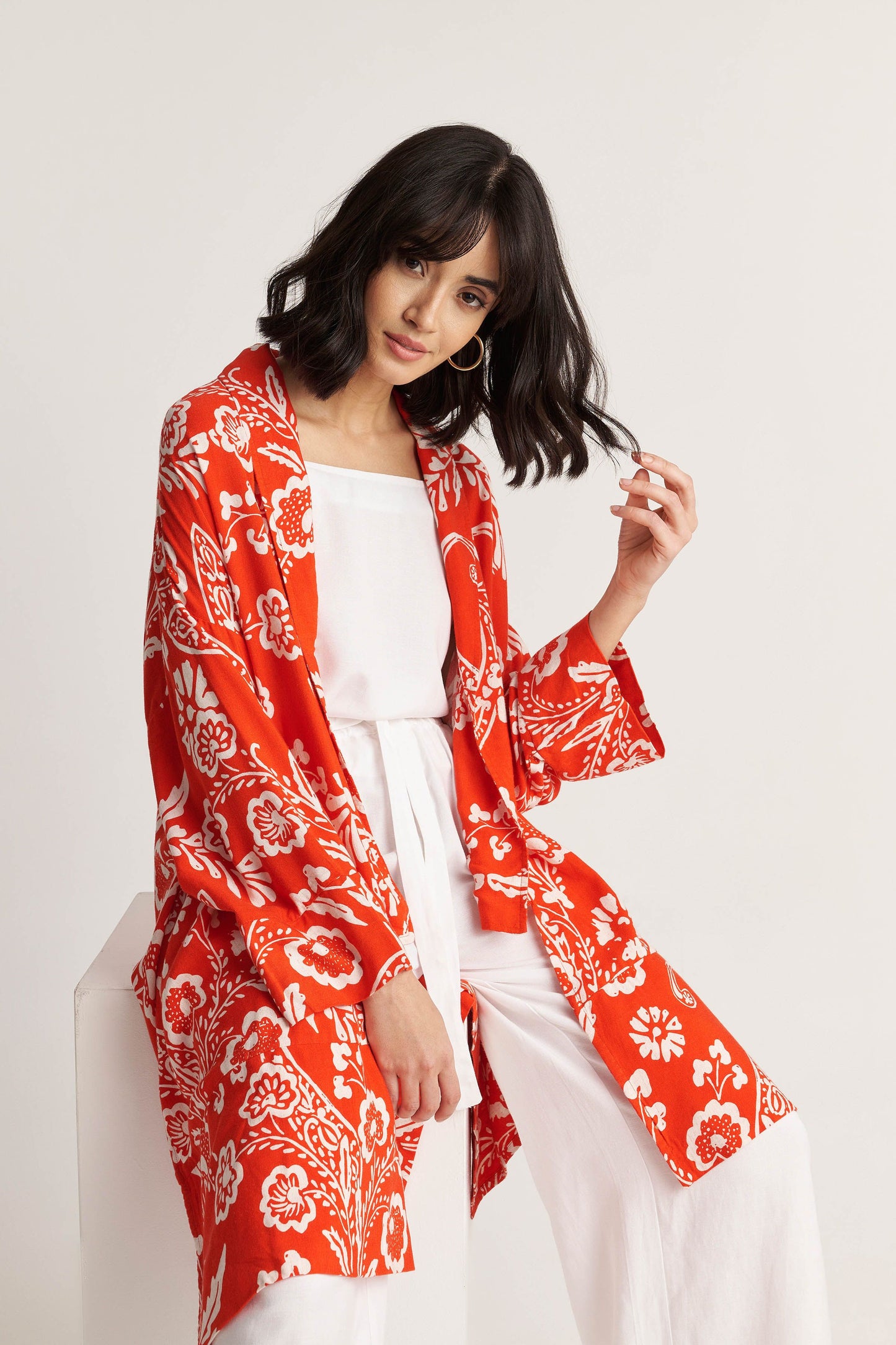 attrattivo - Kimono portokalli me printe