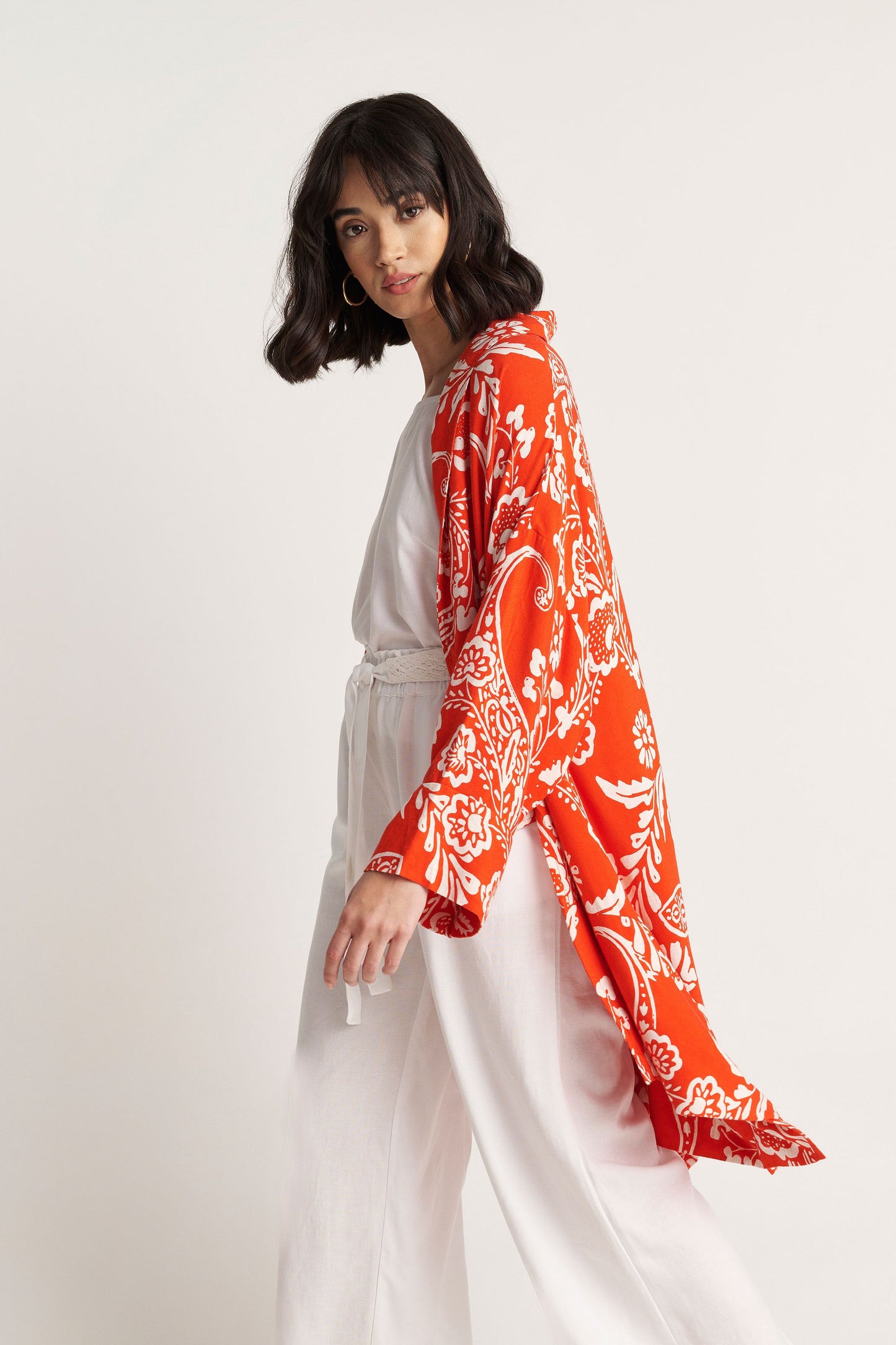 attrattivo - Kimono portokalli me printe