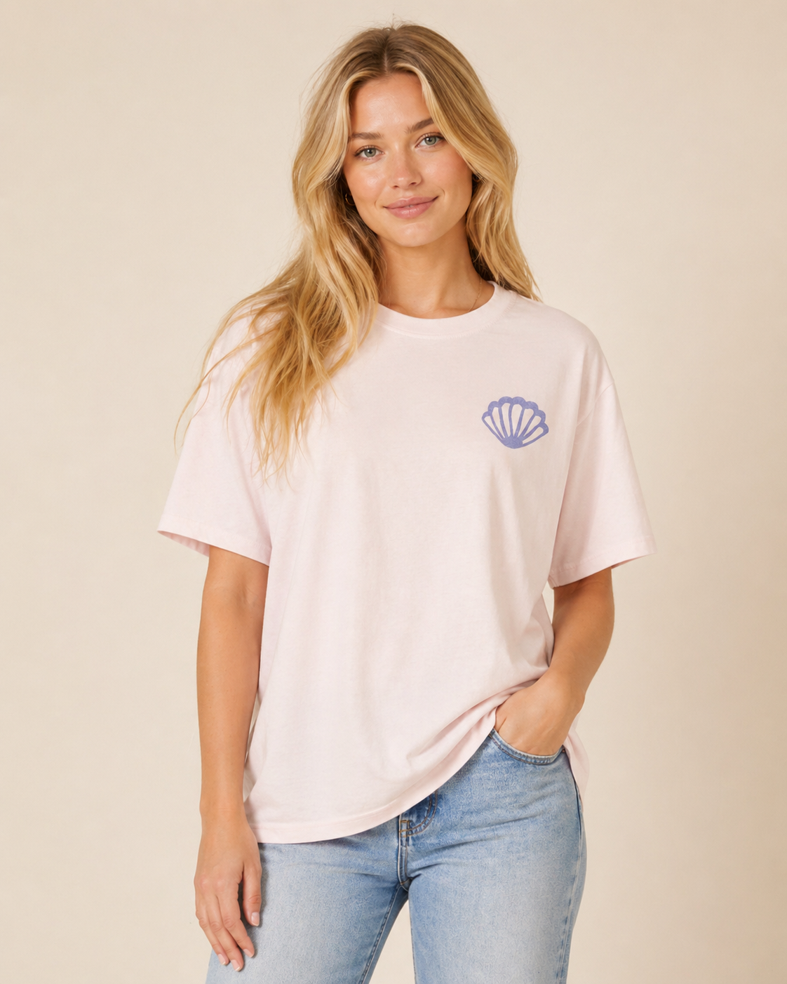 ONLY - Bluze pambuku e bardhe dhe roze me motive