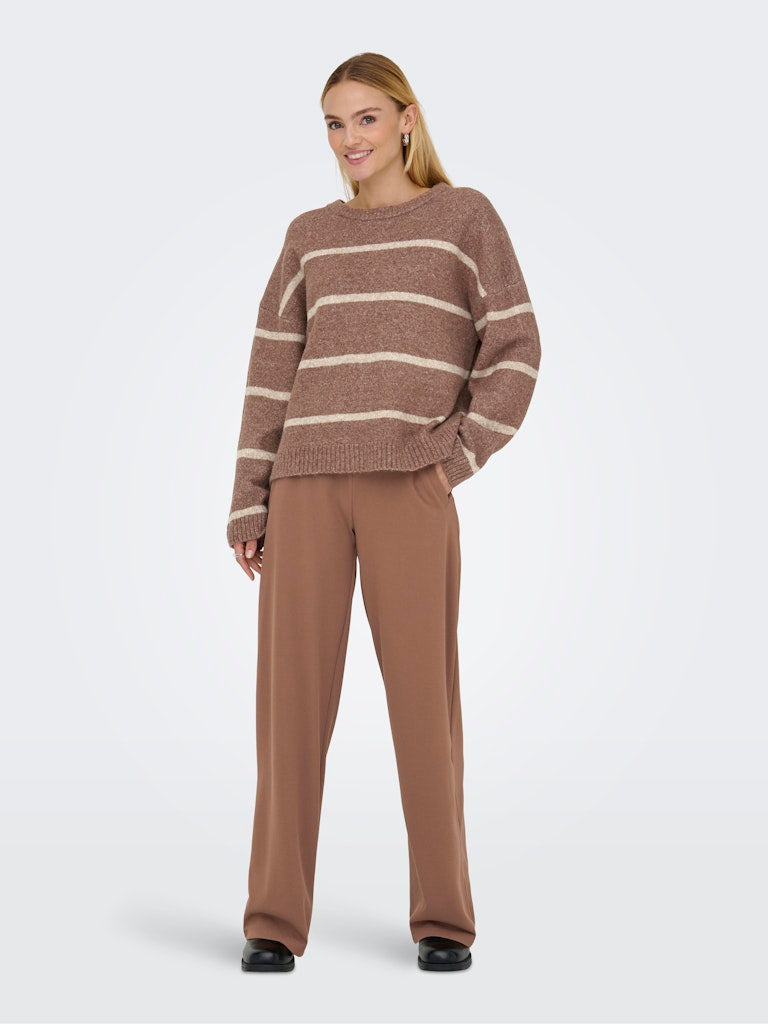 ONLY - Pulover bezhe dhe kafe me vija