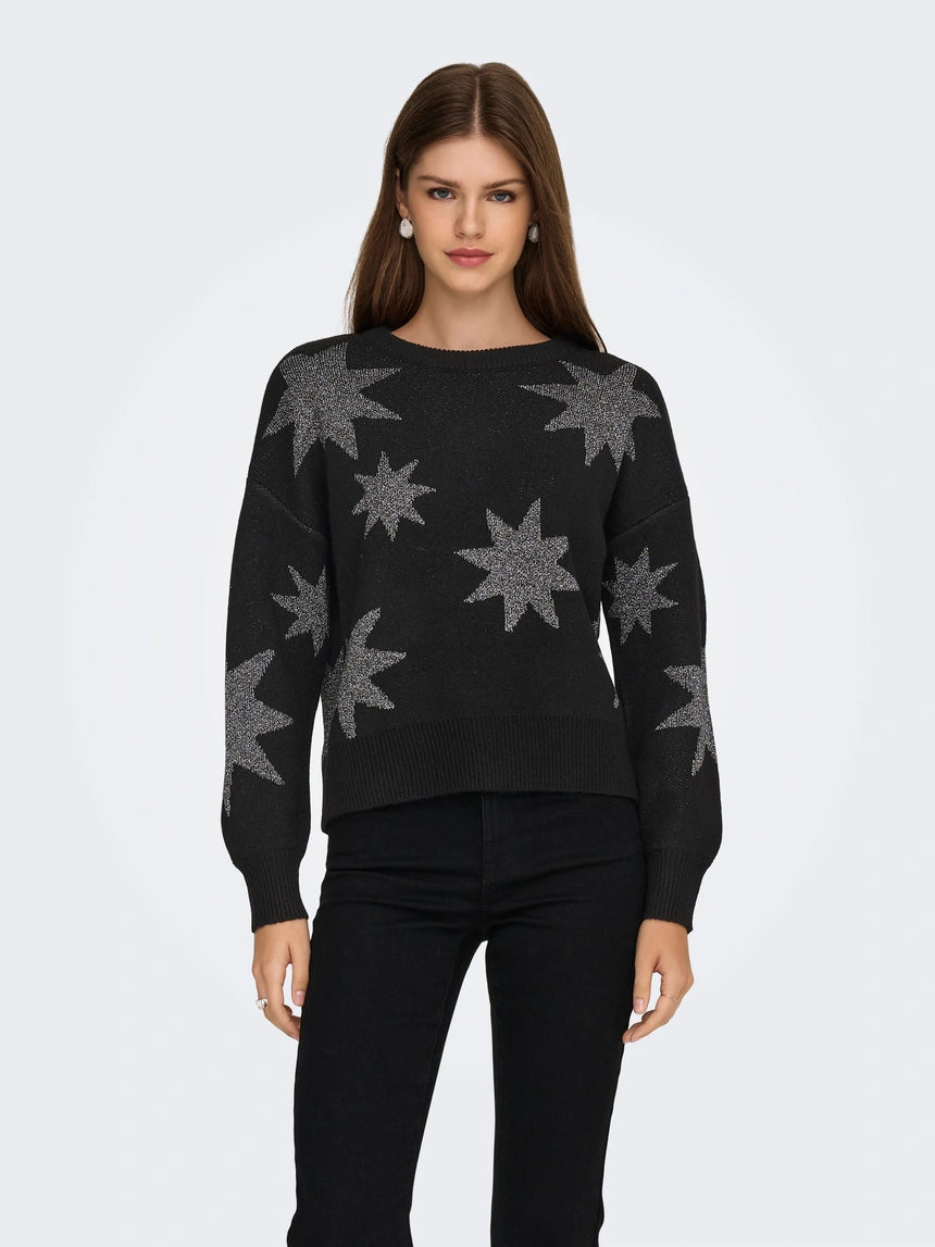 ONLY - Pulover kafe , gri dhe e zeze me detaje