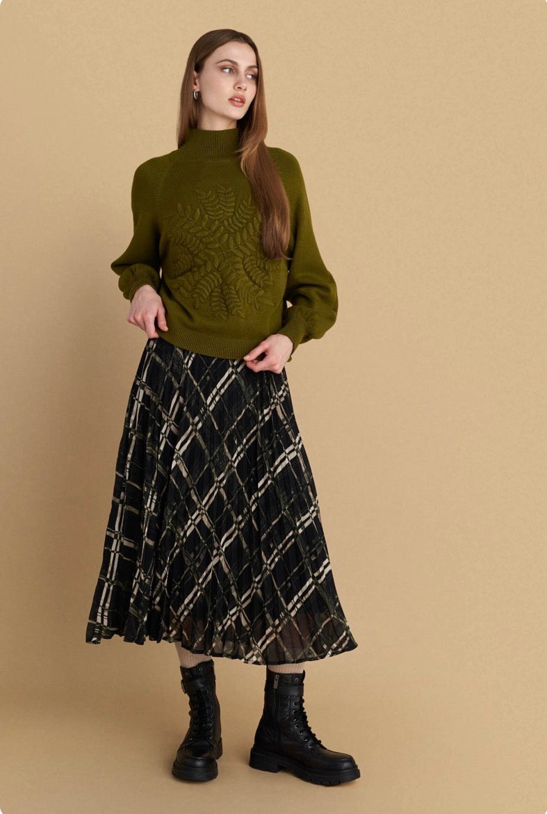 attrattivo - Pulover lejla dhe jeshile me dizajn