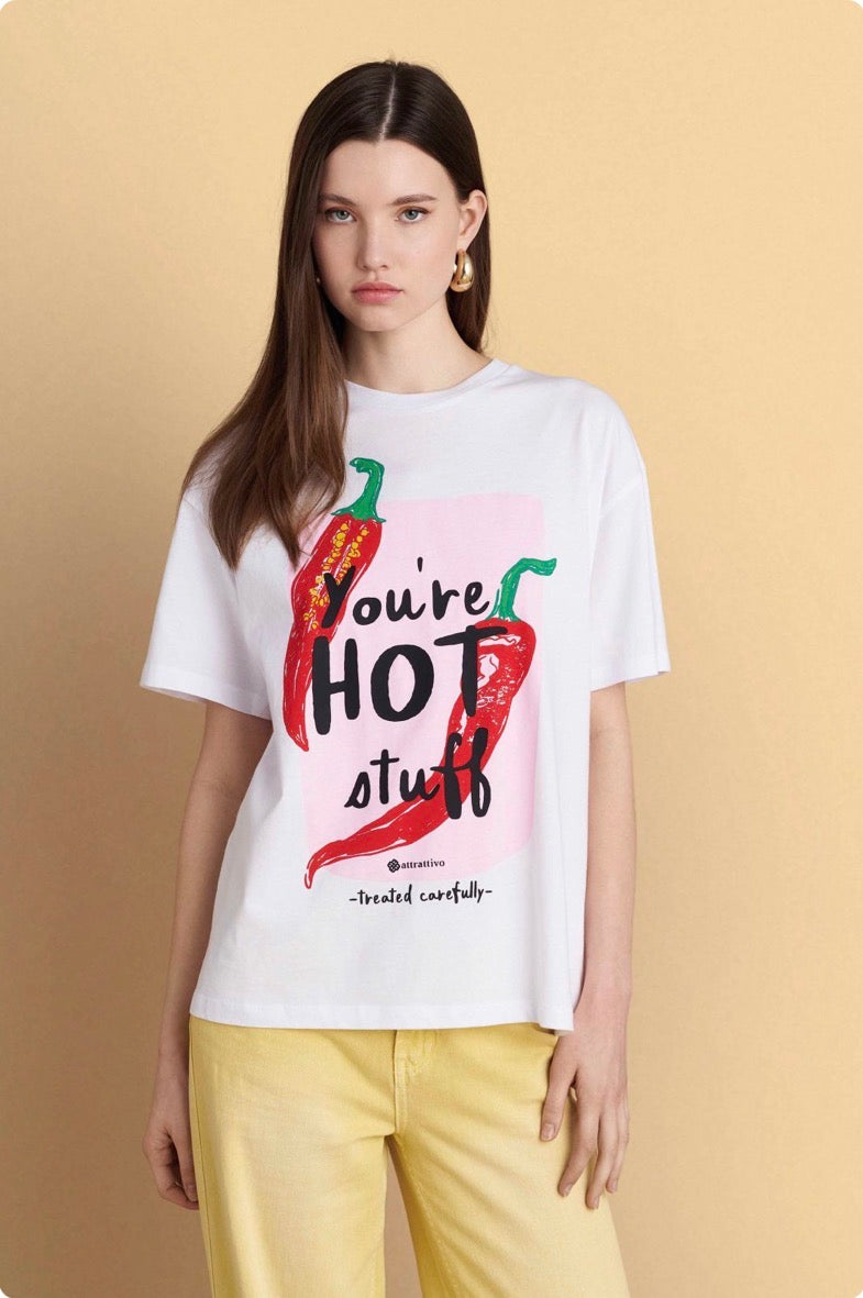 attrattivo - Bluze pambuku e bardhe me printe