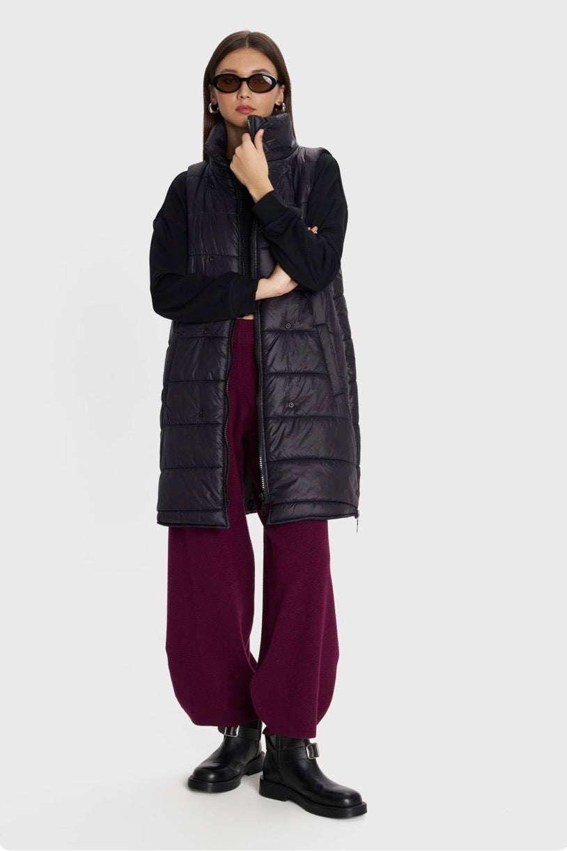 ALE - Pantallona vishnje dhe gri ne prerje te gjere dhe me llastik ne bel