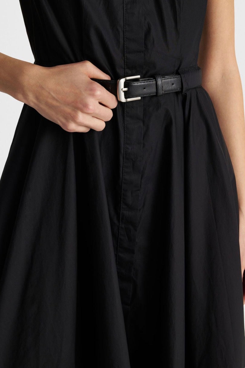 ALE - Fustan trecereksh i zi dhe i bardhe me rrip