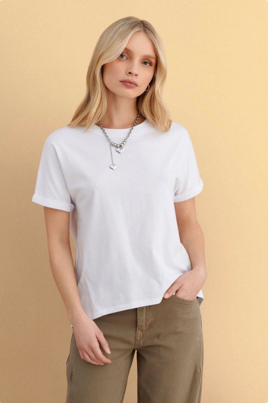 attrattivo - Bluze pambuku e bardhe me aksesor varse