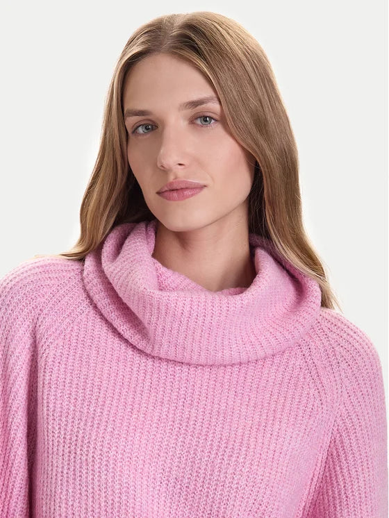 ONLY - Pulover roze dhe bezhe me golf