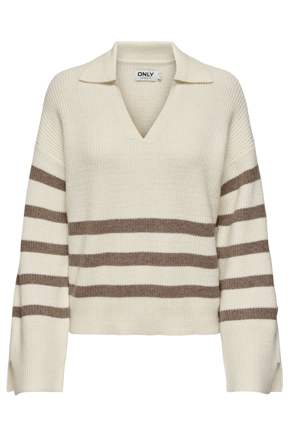 ONLY - Pulover-Bluze ngjyre pana me vija blu, kafe dhe bojqielli