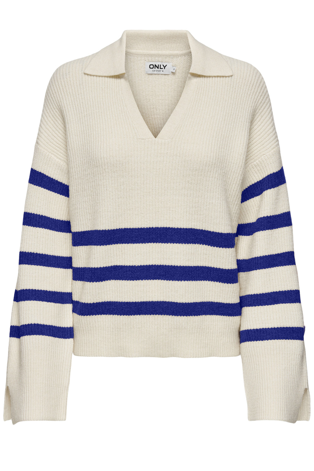 ONLY - Pulover-Bluze ngjyre pana me vija blu, kafe dhe bojqielli