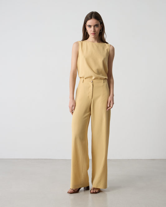 Passager - Pantallona te verdha dhe kafe prerje e drejte