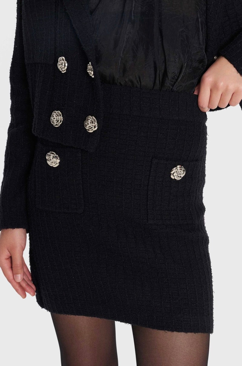 ALE - Fund i zi i shkurter me kopsa dekorative