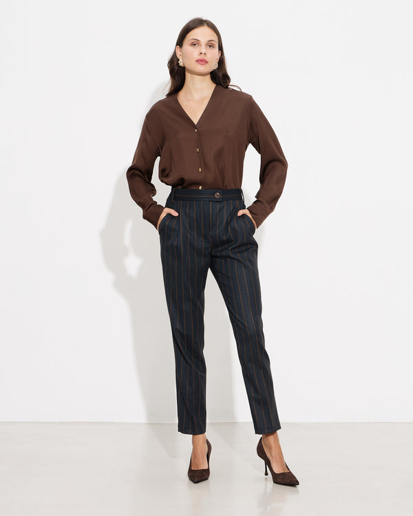 Passager - Pantallona blu ne prerje te drejte dhe me vija