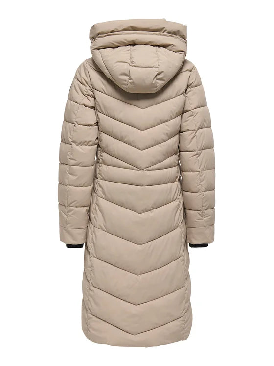 ONLY - Xhup i gjate bezhe dhe i zi me kapuc