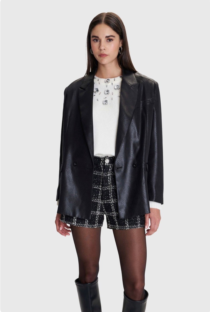 ALE - Pulover gri dhe e bardhe me elemente dekorative