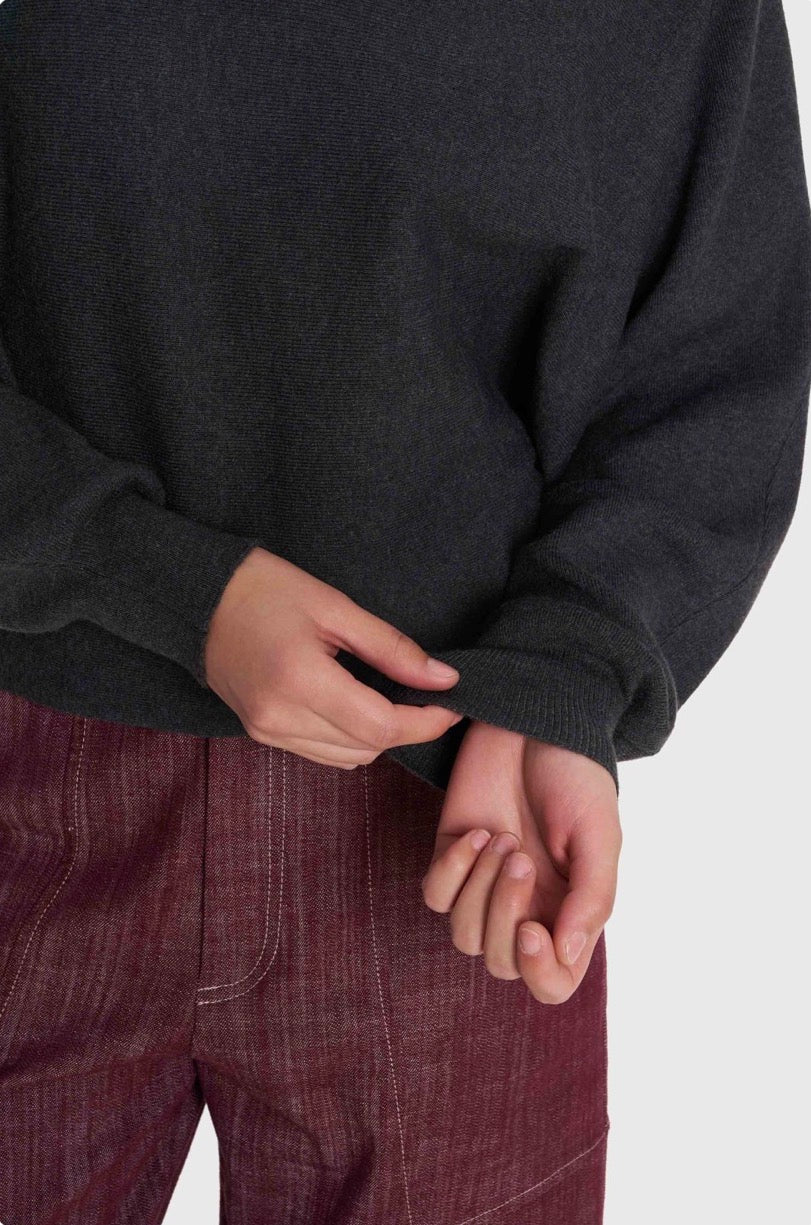 ALE - Pulover vishnje dhe gri me jake V